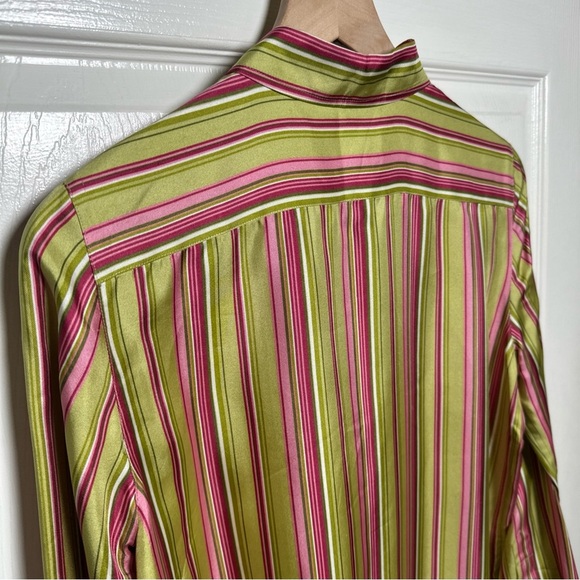 Jones New York Signature Multicolor Striped 100% Silk Size Small Office Preppy - Picture 10 of 14